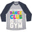 Virgin Teez  Baseball Tee Unisex Tri-Blend Baseball Tee / small / Athletic Gray / Navy MY FAVORITE DANCE CLUB IS THE GYM UNISEX TRI-BLEND BASEBALL TEE