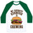 Virgin Teez  Baseball Tee Unisex Classic Baseball Tee / x-small / White/Dark Green MY FAVORITE EXERCISE IS CHEWING UNISEX CLASSIC BASEBALL TEE