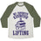 Virgin Teez  Baseball Tee Unisex Tri-Blend Baseball Tee / small / Oatmeal / Moss MY FAVORITE EXERCISE IS LIFTING BOOKS UNISEX TRI-BLEND BASEBALL TEE