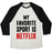 Virgin Teez  Baseball Tee Unisex Tri-Blend Baseball Tee / small / Oatmeal / Black MY FAVORITE SPORT IS NETFLIX UNISEX TRI-BLEND BASEBALL TEE