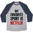 Virgin Teez  Baseball Tee Unisex Tri-Blend Baseball Tee / small / Athletic Gray / Navy MY FAVORITE SPORT IS NETFLIX UNISEX TRI-BLEND BASEBALL TEE