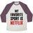 Virgin Teez  Baseball Tee Unisex Tri-Blend Baseball Tee / small / Oatmeal / Maroon MY FAVORITE SPORT IS NETFLIX UNISEX TRI-BLEND BASEBALL TEE