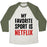Virgin Teez  Baseball Tee Unisex Tri-Blend Baseball Tee / small / Oatmeal / Moss MY FAVORITE SPORT IS NETFLIX UNISEX TRI-BLEND BASEBALL TEE