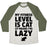 Virgin Teez  Baseball Tee Unisex Tri-Blend Baseball Tee / small / Oatmeal / Moss MY FITNESS LEVEL IS CAT UNISEX TRI-BLEND BASEBALL TEE