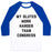 Virgin Teez  Baseball Tee Unisex Classic Baseball Tee / x-small / White/Blue MY GLUTES WORK HARDER THAN CONGRESS UNISEX CLASSIC BASEBALL TEE