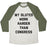 Virgin Teez  Baseball Tee Unisex Tri-Blend Baseball Tee / small / Oatmeal / Moss MY GLUTES WORK HARDER THAN CONGRESS UNISEX TRI-BLEND BASEBALL TEE