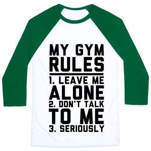 Virgin Teez  Baseball Tee Unisex Classic Baseball Tee / x-small / White/Dark Green MY GYM RULES UNISEX CLASSIC BASEBALL TEE