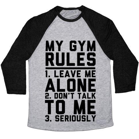 Virgin Teez  Baseball Tee Unisex Tri-Blend Baseball Tee / small / Athletic Gray / Black MY GYM RULES UNISEX TRI-BLEND BASEBALL TEE