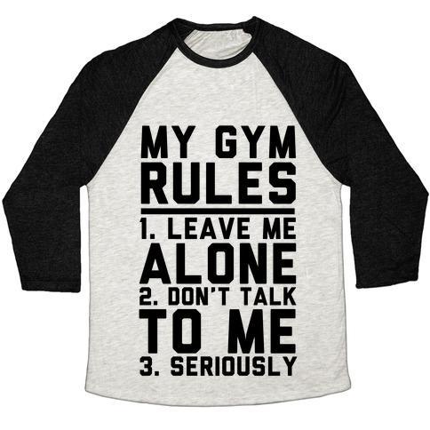 Virgin Teez  Baseball Tee Unisex Tri-Blend Baseball Tee / small / Oatmeal / Black MY GYM RULES UNISEX TRI-BLEND BASEBALL TEE