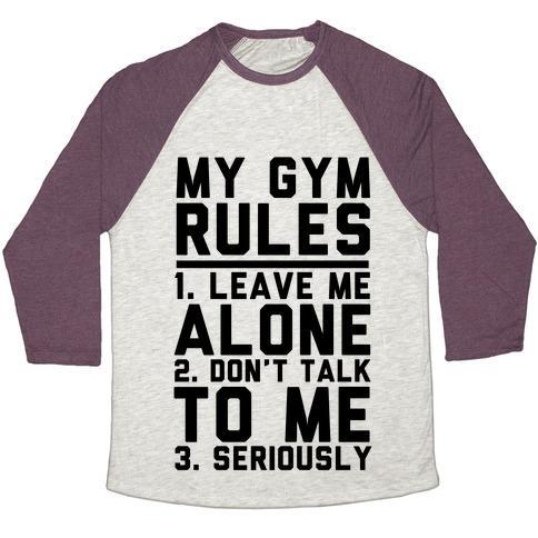 Virgin Teez  Baseball Tee Unisex Tri-Blend Baseball Tee / small / Oatmeal / Maroon MY GYM RULES UNISEX TRI-BLEND BASEBALL TEE