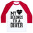 Virgin Teez  Baseball Tee Unisex Classic Baseball Tee / x-small / White/Red MY HEART BELONGS TO A DIVER UNISEX CLASSIC BASEBALL TEE