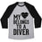 Virgin Teez  Baseball Tee Unisex Tri-Blend Baseball Tee / small / Athletic Gray / Black MY HEART BELONGS TO A DIVER UNISEX TRI-BLEND BASEBALL TEE