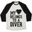 Virgin Teez  Baseball Tee Unisex Tri-Blend Baseball Tee / small / Oatmeal / Black MY HEART BELONGS TO A DIVER UNISEX TRI-BLEND BASEBALL TEE