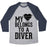 Virgin Teez  Baseball Tee Unisex Tri-Blend Baseball Tee / small / Athletic Gray / Navy MY HEART BELONGS TO A DIVER UNISEX TRI-BLEND BASEBALL TEE
