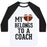 Virgin Teez  Baseball Tee Unisex Classic Baseball Tee / x-small / White/Black MY HEART BELONGS TO A FOOTBALL COACH (BASEBALL TEE) UNISEX CLASSIC BASEBALL TEE