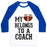Virgin Teez  Baseball Tee Unisex Classic Baseball Tee / x-small / White/Blue MY HEART BELONGS TO A FOOTBALL COACH (BASEBALL TEE) UNISEX CLASSIC BASEBALL TEE