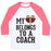 Virgin Teez  Baseball Tee Unisex Classic Baseball Tee / x-small / White/Neon Pink MY HEART BELONGS TO A FOOTBALL COACH (BASEBALL TEE) UNISEX CLASSIC BASEBALL TEE