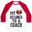 Virgin Teez  Baseball Tee Unisex Classic Baseball Tee / x-small / White/Red MY HEART BELONGS TO A FOOTBALL COACH (BASEBALL TEE) UNISEX CLASSIC BASEBALL TEE