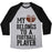 Virgin Teez  Baseball Tee Unisex Tri-Blend Baseball Tee / small / Athletic Gray / Black MY HEART BELONGS TO A FOOTBALL PLAYER (BASEBALL TEE) UNISEX TRI-BLEND BASEBALL TEE