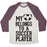 Virgin Teez  Baseball Tee Unisex Tri-Blend Baseball Tee / small / Oatmeal / Maroon MY HEART BELONGS TO A SOCCER PLAYER (BASEBALL TEE) UNISEX TRI-BLEND BASEBALL TEE
