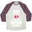 Virgin Teez  Baseball Tee Unisex Tri-Blend Baseball Tee / small / Oatmeal / Maroon MY HEART BELONGS TO A SOCCER PLAYER UNISEX TRI-BLEND BASEBALL TEE