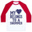 Virgin Teez  Baseball Tee Unisex Classic Baseball Tee / x-small / White/Red MY HEART BELONGS TO A SWIMMER UNISEX CLASSIC BASEBALL TEE