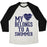 Virgin Teez  Baseball Tee Unisex Tri-Blend Baseball Tee / small / Oatmeal / Black MY HEART BELONGS TO A SWIMMER UNISEX TRI-BLEND BASEBALL TEE