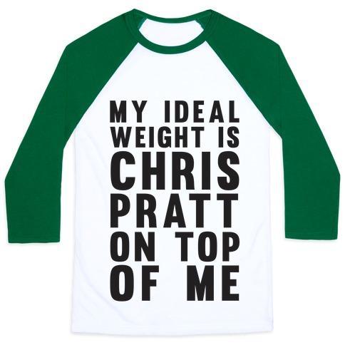 Virgin Teez  Baseball Tee Unisex Classic Baseball Tee / x-small / White/Dark Green MY IDEAL WEIGHT IS CHRIS PRATT ON TOP OF ME UNISEX CLASSIC BASEBALL TEE