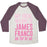 Virgin Teez  Baseball Tee Unisex Tri-Blend Baseball Tee / small / Oatmeal / Maroon MY IDEAL WEIGHT IS JAMES FRANCO ON TOP OF ME UNISEX TRI-BLEND BASEBALL TEE