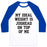 Virgin Teez  Baseball Tee Unisex Classic Baseball Tee / x-small / White/Blue MY IDEAL WEIGHT IS JUGHEAD ON TOP OF ME UNISEX CLASSIC BASEBALL TEE