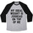 Virgin Teez  Baseball Tee Unisex Tri-Blend Baseball Tee / small / Athletic Gray / Black MY IDEAL WEIGHT IS JUGHEAD ON TOP OF ME UNISEX TRI-BLEND BASEBALL TEE