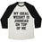 Virgin Teez  Baseball Tee Unisex Tri-Blend Baseball Tee / small / Oatmeal / Black MY IDEAL WEIGHT IS JUGHEAD ON TOP OF ME UNISEX TRI-BLEND BASEBALL TEE