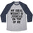 Virgin Teez  Baseball Tee Unisex Tri-Blend Baseball Tee / small / Athletic Gray / Navy MY IDEAL WEIGHT IS JUGHEAD ON TOP OF ME UNISEX TRI-BLEND BASEBALL TEE