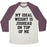 Virgin Teez  Baseball Tee Unisex Tri-Blend Baseball Tee / small / Oatmeal / Maroon MY IDEAL WEIGHT IS JUGHEAD ON TOP OF ME UNISEX TRI-BLEND BASEBALL TEE