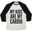 Virgin Teez  Baseball Tee Unisex Tri-Blend Baseball Tee / small / Oatmeal / Black MY KIDS ARE MY CARDIO UNISEX TRI-BLEND BASEBALL TEE