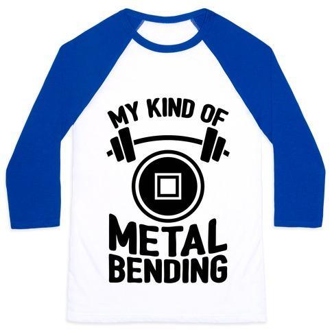 Virgin Teez  Baseball Tee Unisex Classic Baseball Tee / x-small / White/Blue MY KIND OF METALBENDING UNISEX CLASSIC BASEBALL TEE
