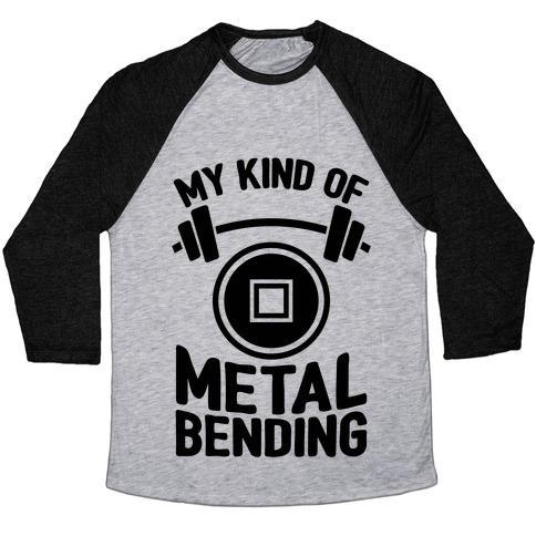 Virgin Teez  Baseball Tee Unisex Tri-Blend Baseball Tee / small / Athletic Gray / Black MY KIND OF METALBENDING UNISEX TRI-BLEND BASEBALL TEE