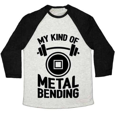 Virgin Teez  Baseball Tee Unisex Tri-Blend Baseball Tee / small / Oatmeal / Black MY KIND OF METALBENDING UNISEX TRI-BLEND BASEBALL TEE