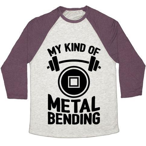 Virgin Teez  Baseball Tee Unisex Tri-Blend Baseball Tee / small / Oatmeal / Maroon MY KIND OF METALBENDING UNISEX TRI-BLEND BASEBALL TEE