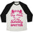Virgin Teez  Baseball Tee Unisex Tri-Blend Baseball Tee / small / Oatmeal / Black MY LITTLE IS MY SISTERLY SPOTTER UNISEX TRI-BLEND BASEBALL TEE