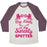 Virgin Teez  Baseball Tee Unisex Tri-Blend Baseball Tee / small / Oatmeal / Maroon MY LITTLE IS MY SISTERLY SPOTTER UNISEX TRI-BLEND BASEBALL TEE