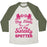 Virgin Teez  Baseball Tee Unisex Tri-Blend Baseball Tee / small / Oatmeal / Moss MY LITTLE IS MY SISTERLY SPOTTER UNISEX TRI-BLEND BASEBALL TEE