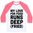 Virgin Teez  Baseball Tee Unisex Classic Baseball Tee / x-small / White/Neon Pink MY LOVE FOR FOOD RUNS DEEP FRIED UNISEX CLASSIC BASEBALL TEE
