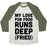 Virgin Teez  Baseball Tee Unisex Tri-Blend Baseball Tee / small / Oatmeal / Moss MY LOVE FOR FOOD RUNS DEEP FRIED UNISEX TRI-BLEND BASEBALL TEE