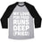 Virgin Teez  Baseball Tee Unisex Tri-Blend Baseball Tee / small / Athletic Gray / Black MY LOVE FOR FOOD RUNS DEEP FRIED UNISEX TRI-BLEND BASEBALL TEE