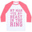 Virgin Teez  Baseball Tee Unisex Classic Baseball Tee / x-small / White/Neon Pink MY MAN IS A BEAST IN THE RING UNISEX CLASSIC BASEBALL TEE