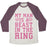 Virgin Teez  Baseball Tee Unisex Tri-Blend Baseball Tee / small / Oatmeal / Maroon MY MAN IS A BEAST IN THE RING UNISEX TRI-BLEND BASEBALL TEE