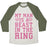 Virgin Teez  Baseball Tee Unisex Tri-Blend Baseball Tee / small / Oatmeal / Moss MY MAN IS A BEAST IN THE RING UNISEX TRI-BLEND BASEBALL TEE