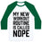 Virgin Teez  Baseball Tee Unisex Classic Baseball Tee / x-small / White/Dark Green MY NEW WORKOUT ROUTINE IS CALLED NOPE UNISEX CLASSIC BASEBALL TEE