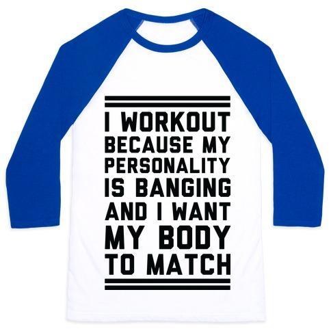 Virgin Teez  Baseball Tee Unisex Classic Baseball Tee / x-small / White/Blue MY PERSONALITY IS BANGING UNISEX CLASSIC BASEBALL TEE